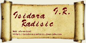 Isidora Radišić vizit kartica